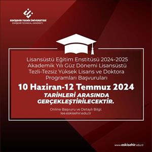 2023-2024 Güz Dönemi Yüksek Lisans Başvuruları